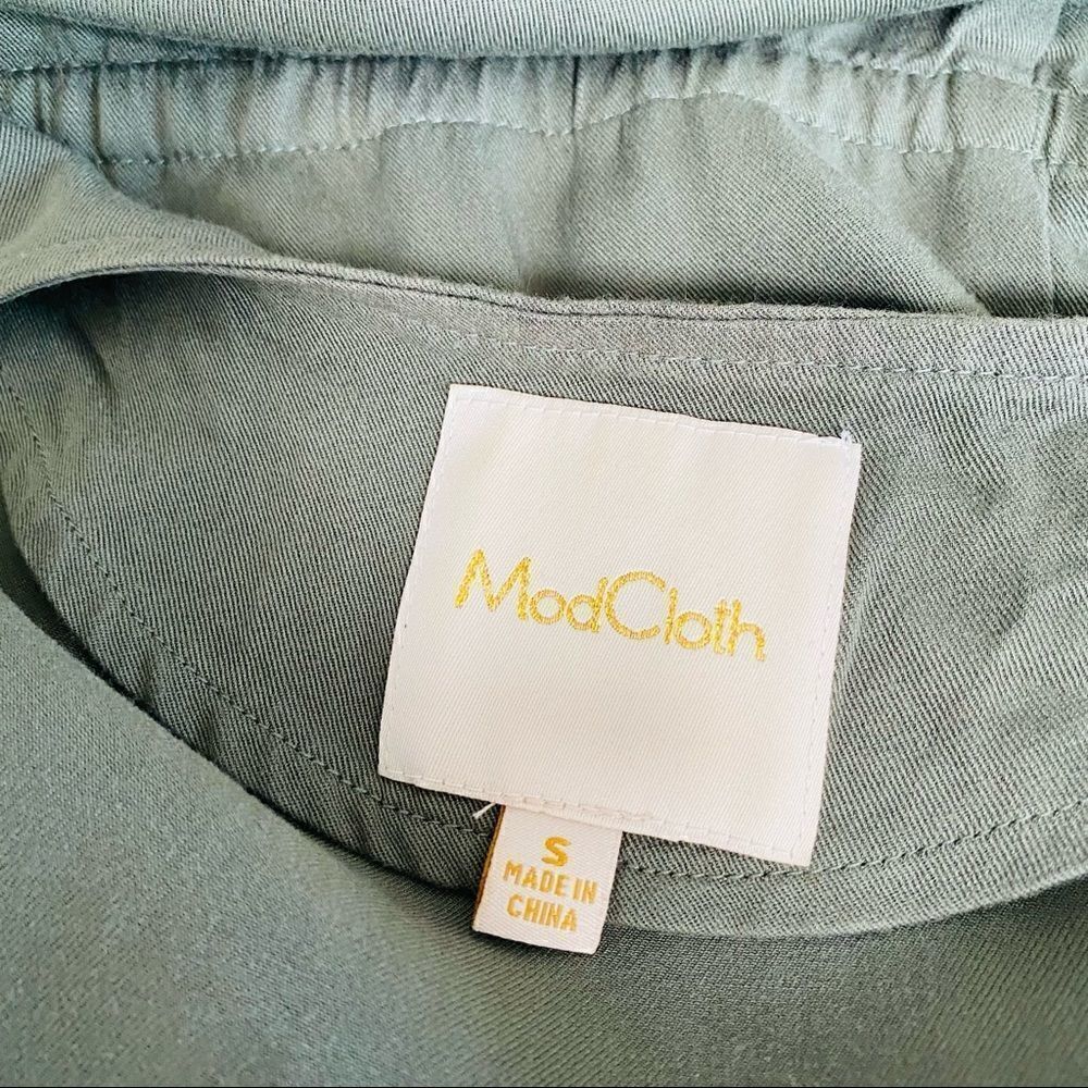ModCloth Olive Haute Utility Cargo Drape Vest small - Picture 10 of 10